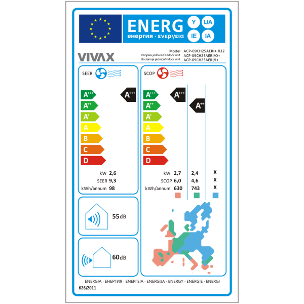 Aer conditionat Vivax R-Design 9000 BTU - WiFi, Silver