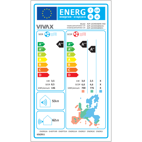 Aer conditionat Vivax H+Design 12000 BTU - Silver