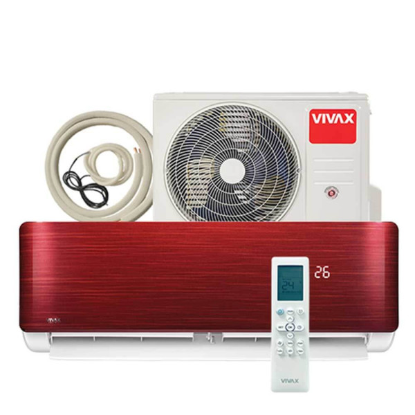Aer conditionat Vivax R-Design 12000 BTU - Kit inclus, Red