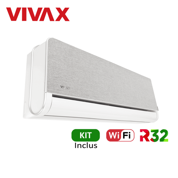 Aer conditionat Vivax H+Design 12000 BTU - WiFi, Kit inclus, Silver