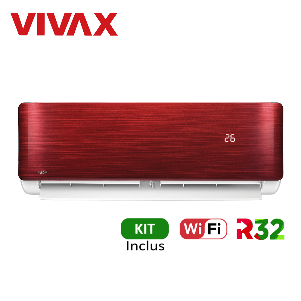 Aer conditionat Vivax R-Design 12000 BTU - WiFi, Kit inclus, Red