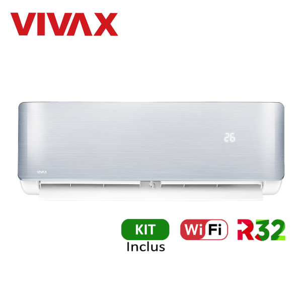 Aer conditionat Vivax R-Design 12000 BTU - WiFi, Kit inclus, Silver