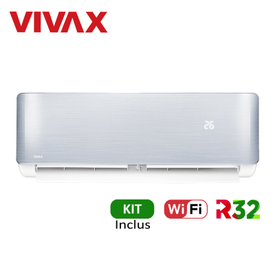 Aer conditionat Vivax R-Design 9000 BTU - WiFi, Kit inclus, Silver