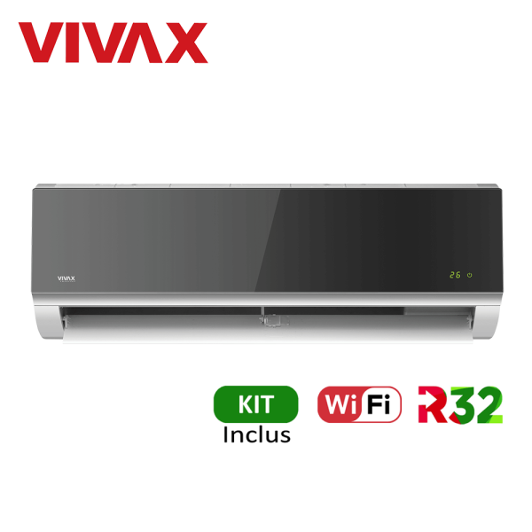 Aer conditionat Vivax R-Design 18000 BTU - WiFi, Kit inclus, Silver Mirror