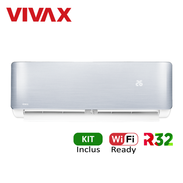Aer conditionat Vivax R-Design 12000 BTU - Kit inclus, Silver