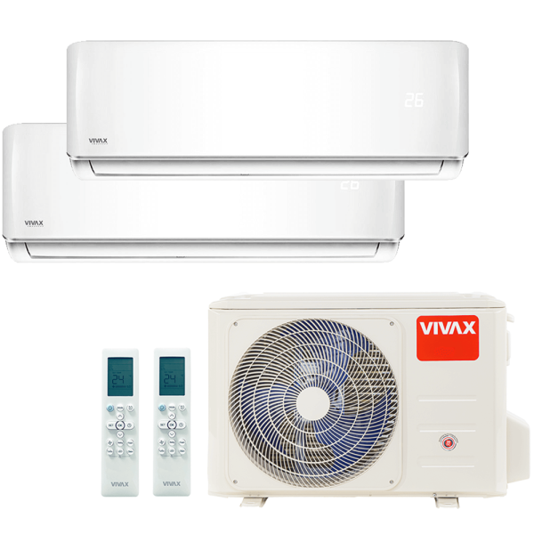 Aer conditionat multisplit Vivax 18000 BTU, 2 unitati R-design, 12+12 BTU