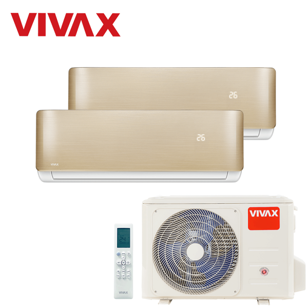 Aer conditionat multisplit Vivax 18000 BTU, 2 unitati R-design, 9+9 BTU, Gold