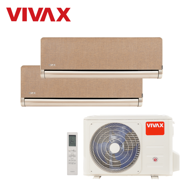 Aer conditionat multisplit Vivax 18000 BTU, 2 unitati H-design, 9+9 BTU, Gold