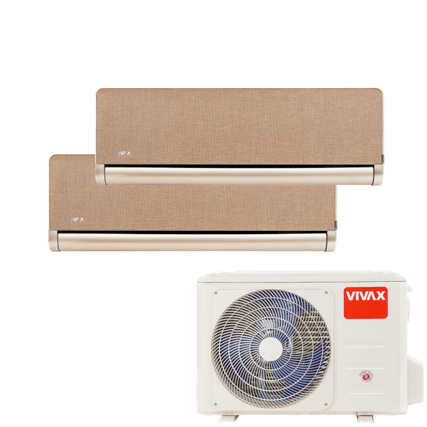 Aer conditionat multisplit Vivax 18000 BTU, 2 unitati H-design, 12+12 BTU, Gold