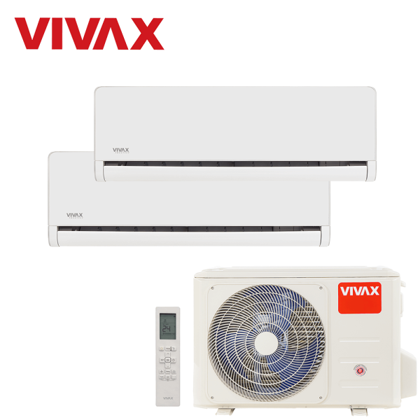 Aer conditionat multisplit Vivax 18000 BTU, 2 unitati H-design, 9+12 BTU