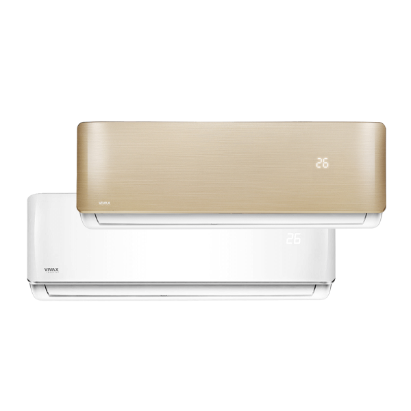 Aer conditionat multisplit Vivax 14000 BTU, 2 unitati R-design, 9+12 BTU, White/Gold