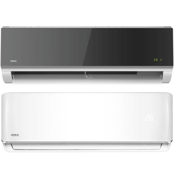 Aer conditionat multisplit Vivax 18000 BTU, 2 unitati R-design, 9+12 BTU, White/Silver Mirror