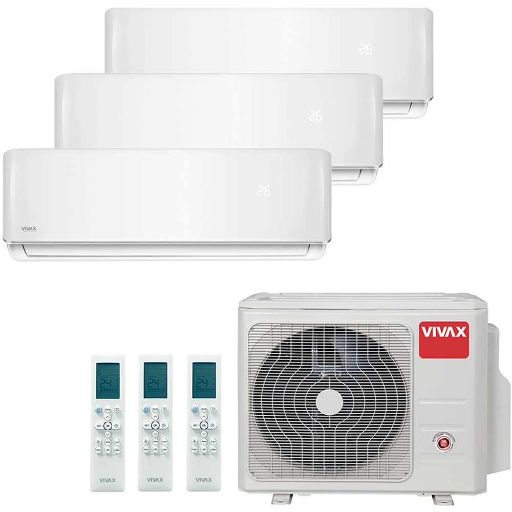 Aer conditionat multisplit Vivax 27000 BTU, 3 unitati R-design, 9+9+12 BTU