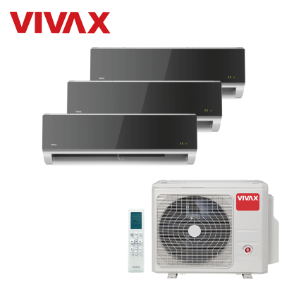 Aer conditionat multisplit Vivax 21000 BTU, 3 unitati R-design, 12+12+12 BTU, Silver Mirror