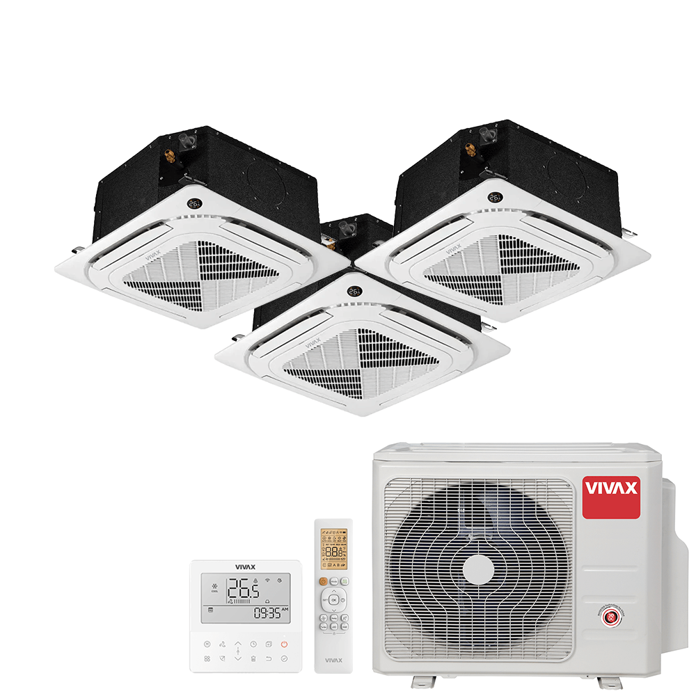 Aer conditionat multisplit Vivax 27000 BTU - 3 unitati Caseta 4 directii, 12+12+12 BTU