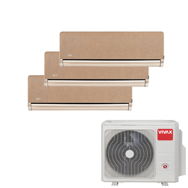 Aer conditionat multisplit Vivax 27000 BTU, 3 unitati H-design, 9+9+12 BTU, Gold
