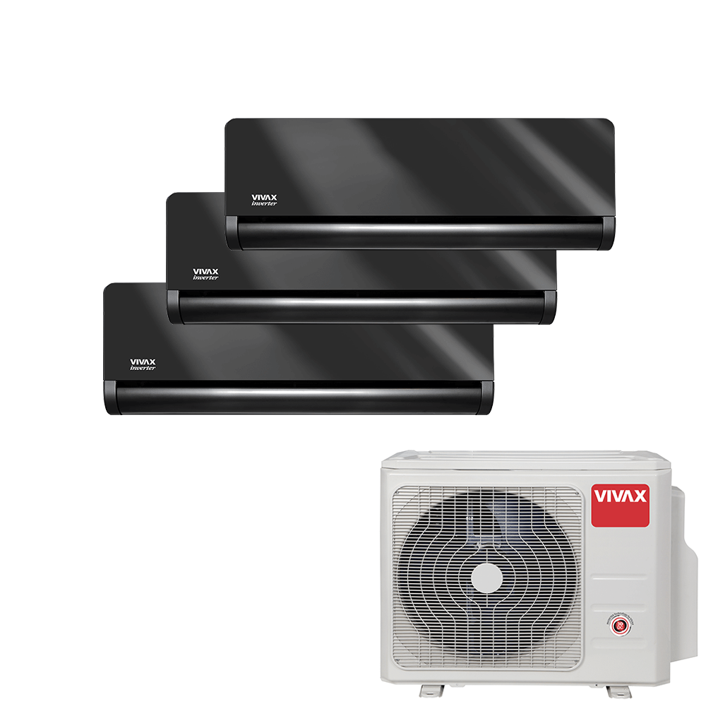 Aer conditionat multisplit Vivax 27000 BTU, 3 unitati H-design, 12+12+12 BTU, Gray Mirror