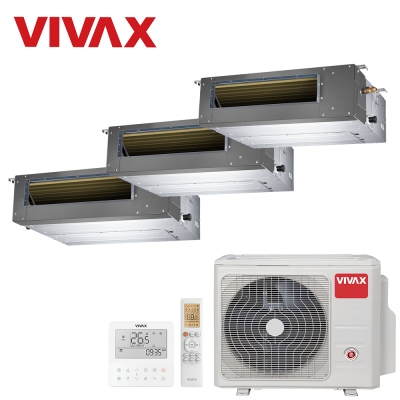 Aer conditionat multisplit Vivax 21000 BTU - 3 unitati Duct de tubulatura, 12+12+12 BTU