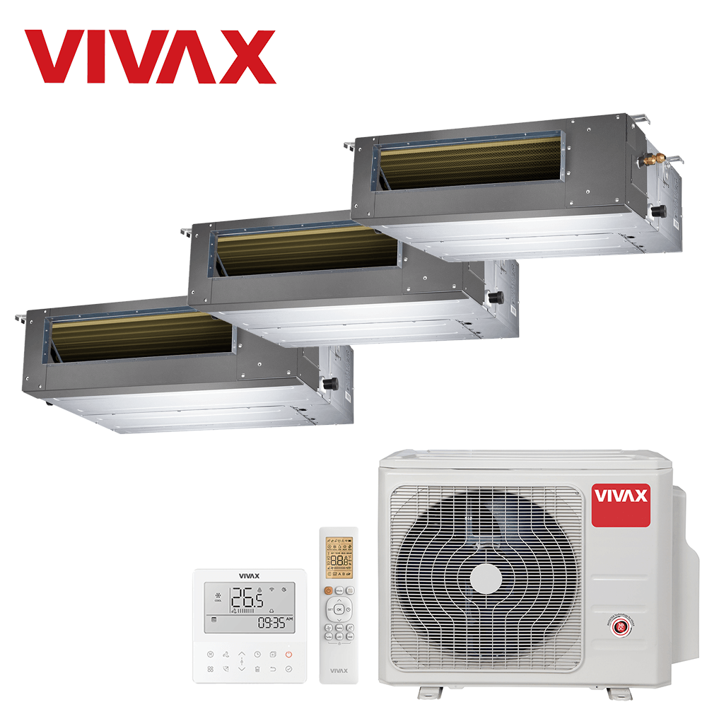Aer conditionat multisplit Vivax 21000 BTU - 3 unitati Duct de tubulatura, 12+12+12 BTU